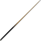 A billiard stick featuring a distinctive black and gold tip, showcasing its elegant design and craftsmanship.